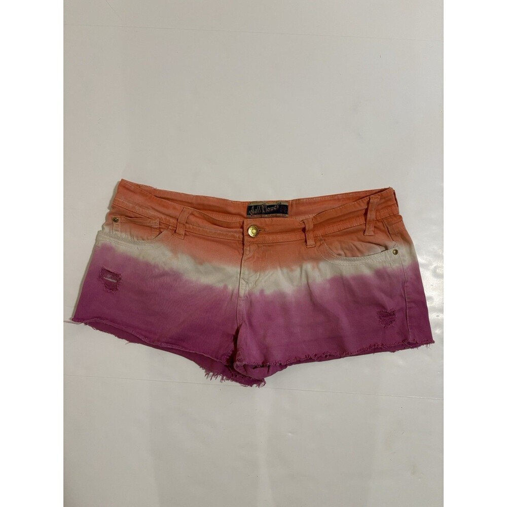 WallFlower Cutoff Booty Shorts Women’s 13 Orange Pink Sunset Ombre Festival
